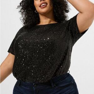 Torrid Abbey Short Sleeve Sequin Top Size 3X